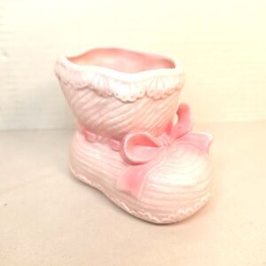 Vintage Inarco Pink Baby Girl Shoe Nursery Planter Japan